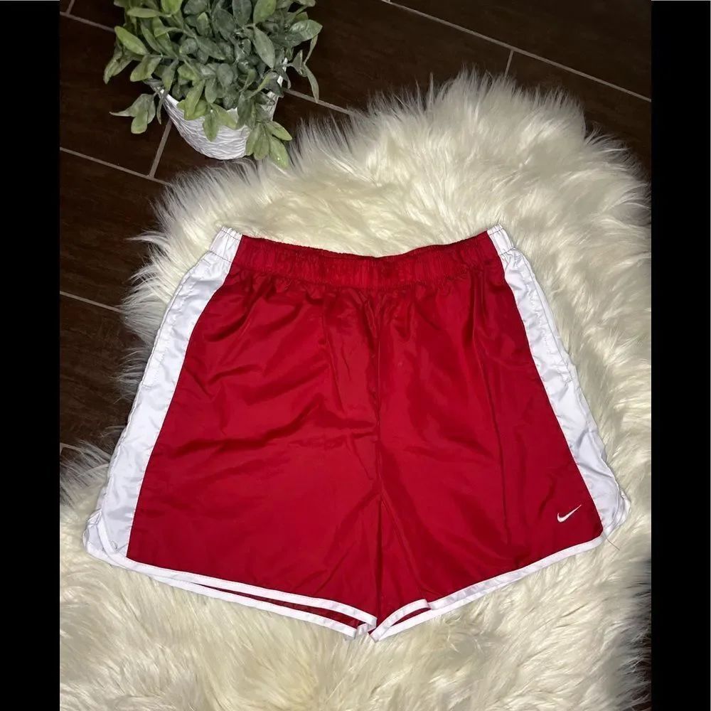 Nike red/white athletic shorts sz Medium
